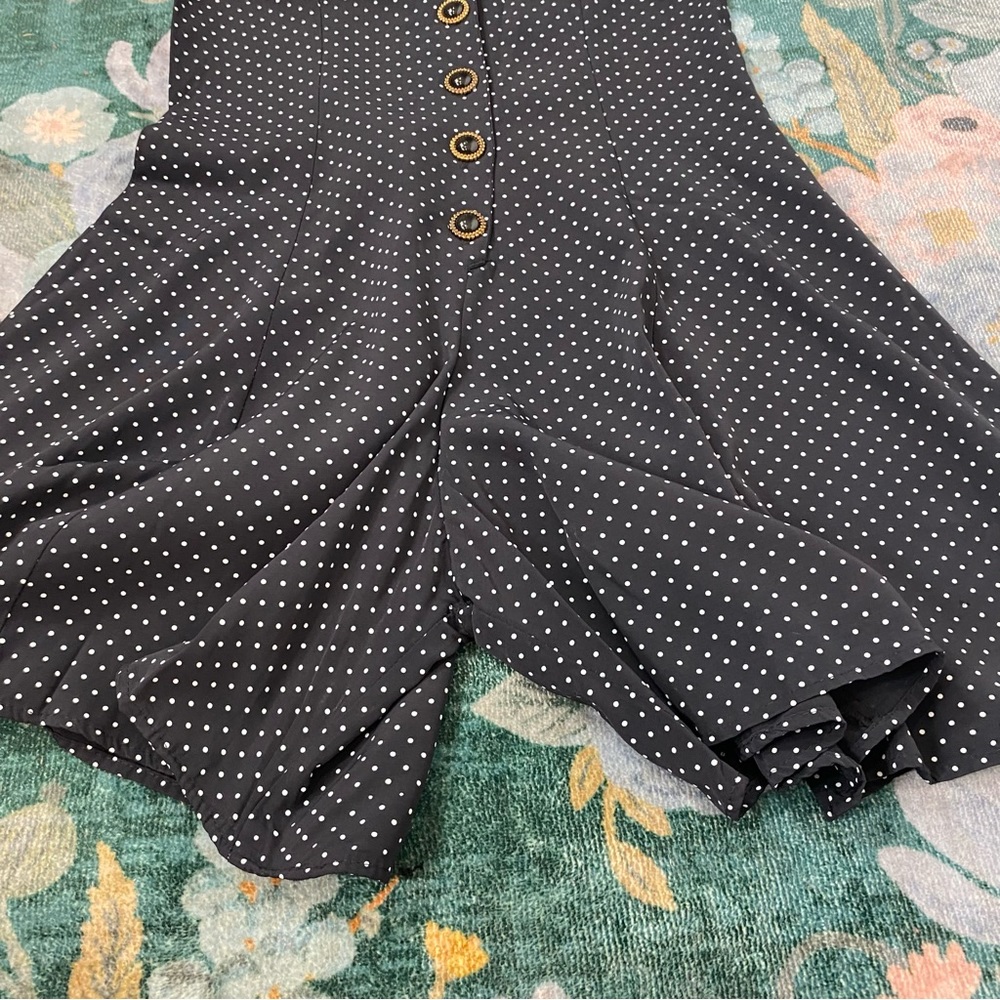 Ninalee Vintage 1990s Romper Black & White Polka dot Retro 90s Jumper - Picture 9 of 17
